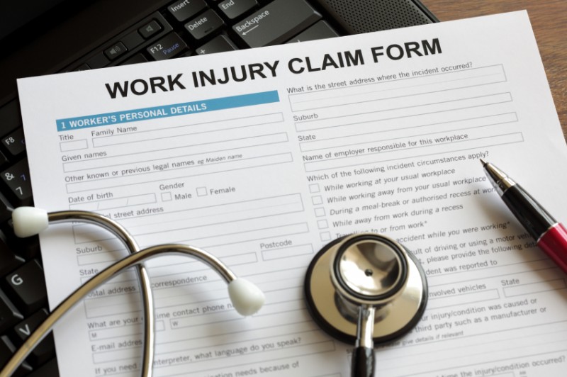 Claim form for an injury at work